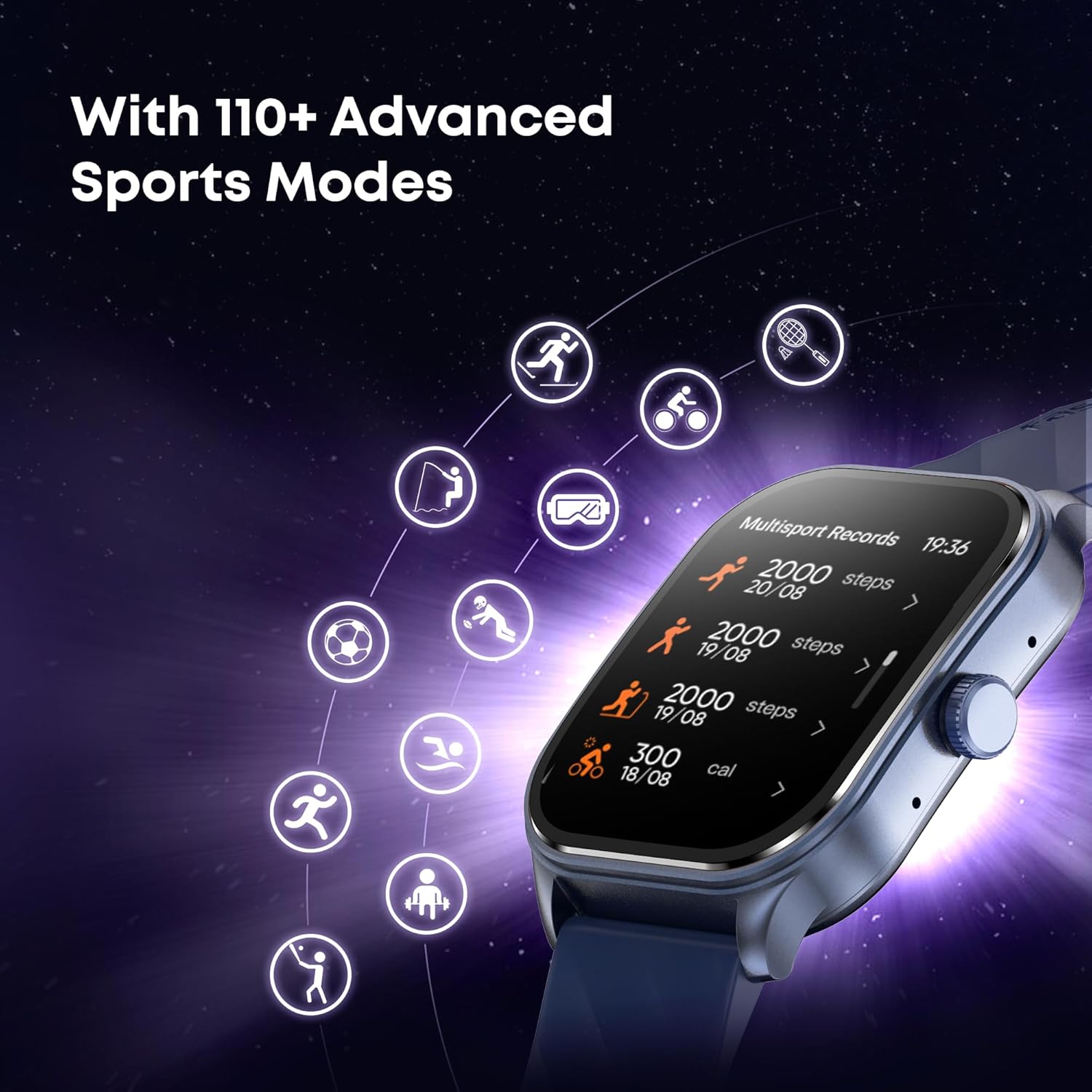 Fastrack Limitless FS2 Pro Smartwatch|1.96" Super AMOLED Arched Display with Functional Crown and Resolution of 410X502|Singlesync BT Calling|Nitrofast Charging|110+ Sports Modes|200+ Watchfaces,Teal - Image 4