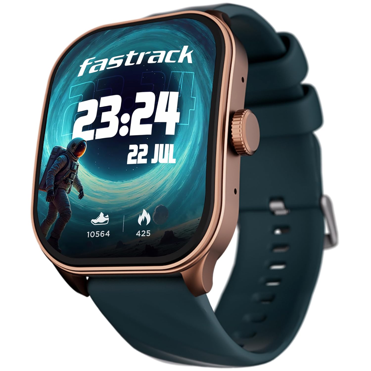 Fastrack Limitless FS2 Pro Smartwatch|1.96" Super AMOLED Arched Display with Functional Crown and Resolution of 410X502|Singlesync BT Calling|Nitrofast Charging|110+ Sports Modes|200+ Watchfaces,Teal